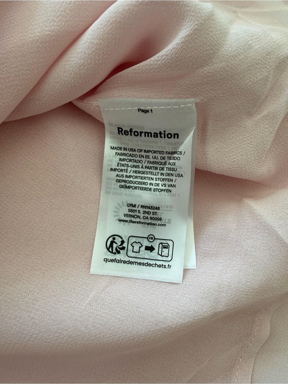 Reformation Livia light pink mini dress- NEVER WORN - Picture 6 of 9